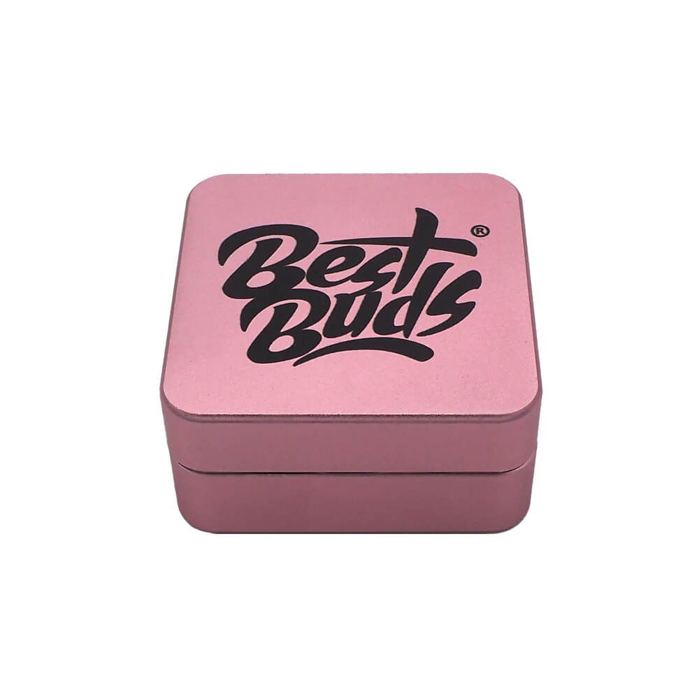 Best Buds Flat Square Aluminium Grinder 2 Parts (50mm)