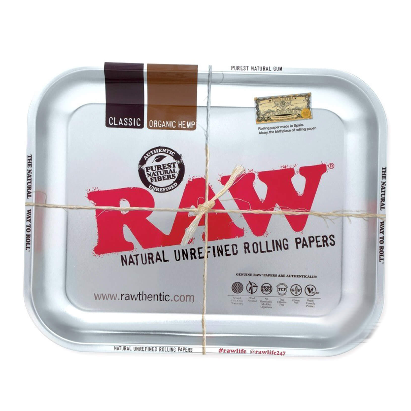 RAW - Silver Metallic Rolling Tray