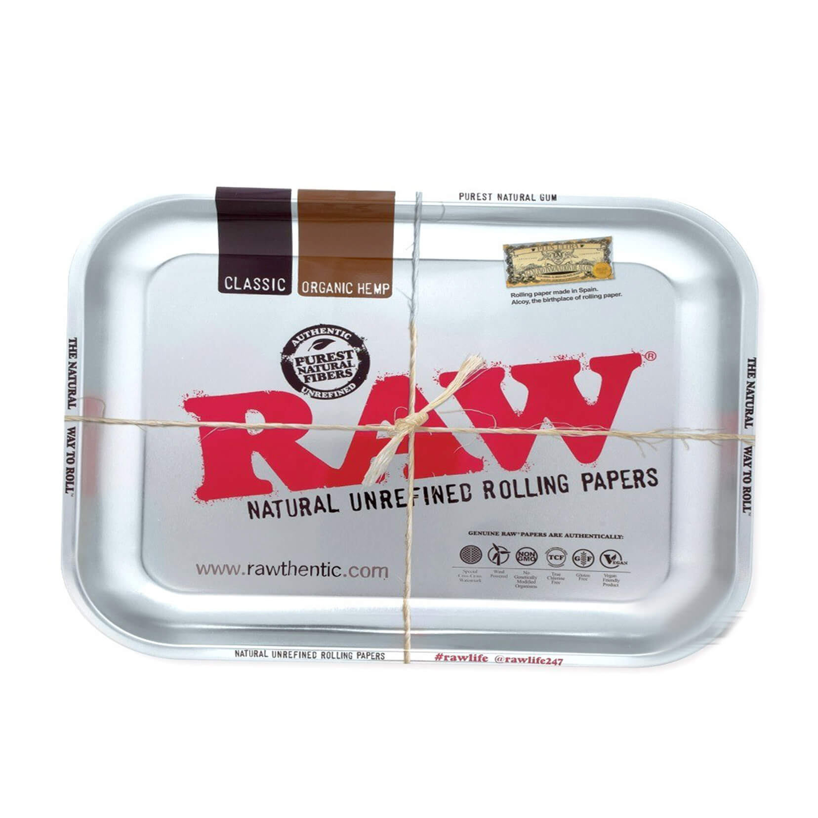 RAW - Silver Metallic Rolling Tray